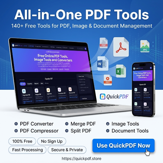 QuickPDF all-in-one PDF tools campaign graphic